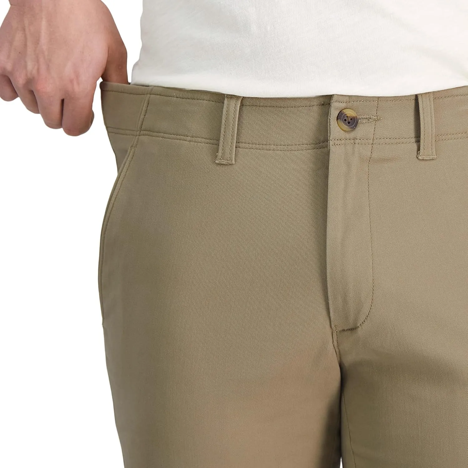 Haggar Men's Life Khaki Comfort Flat Front Slim Fit Chino Pant