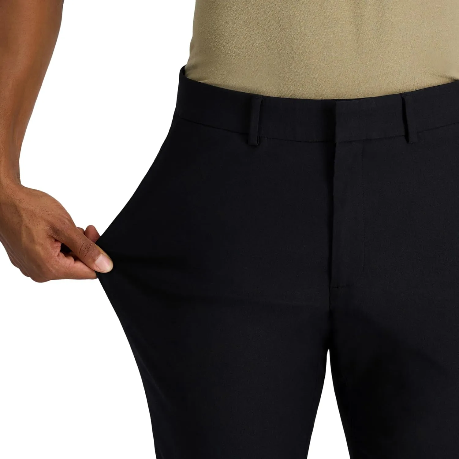 Haggar Men's Life Khaki Slim Fit Flat Front Flex Pant