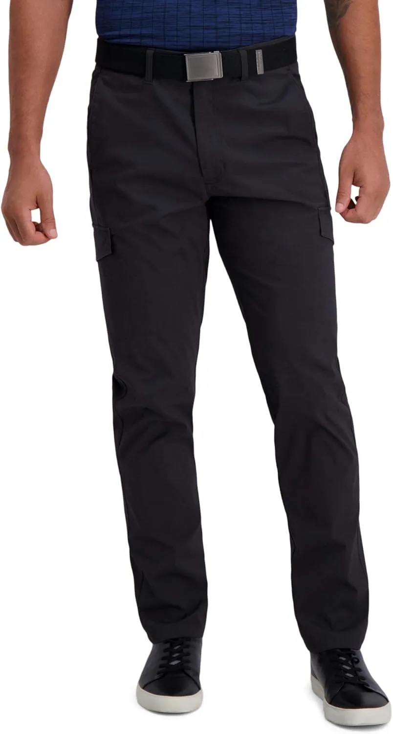 Haggar Men's The Active Series Slim/Straight Fit Flat Front Pant