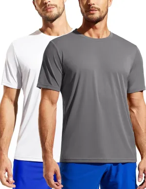 Haimont Men's Athletic Running Shirts Quick Dry Short Sleeve UPF 50  Sun Protection UV Fishing Hiking Workout T-Shirts