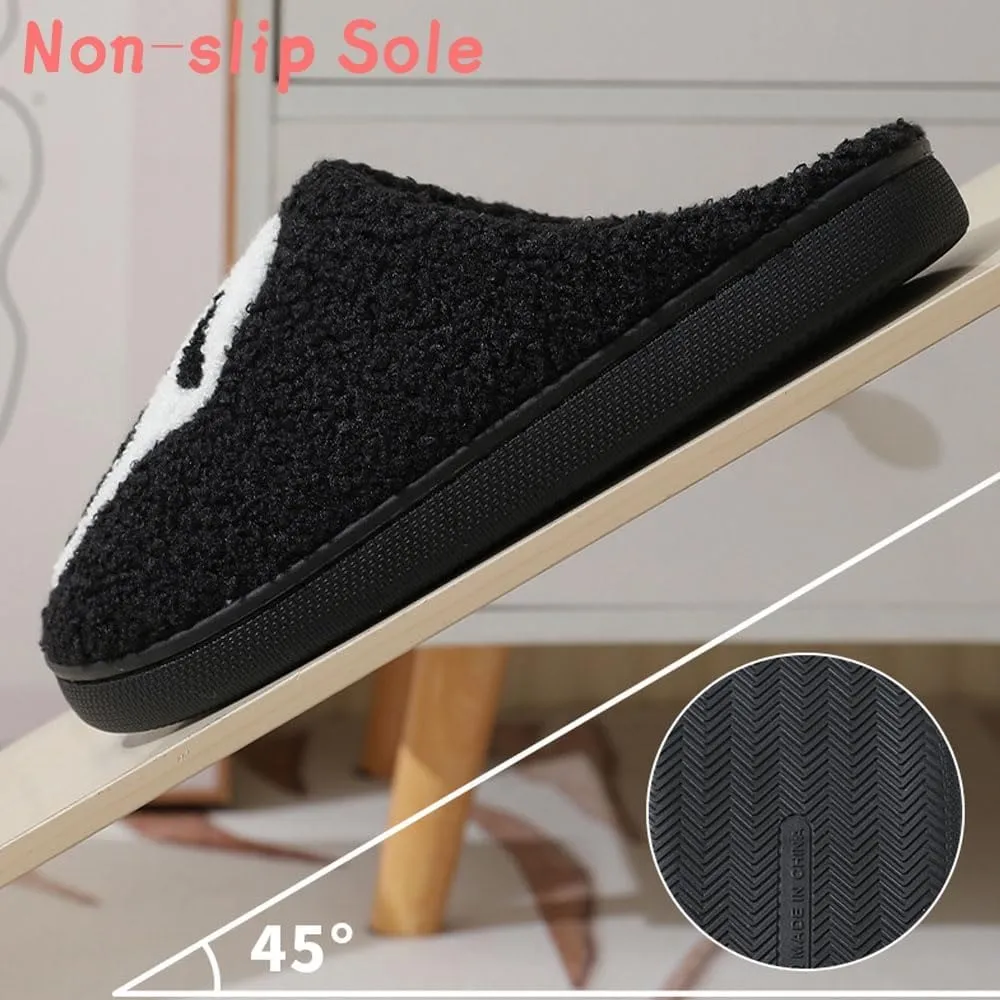 Halloween Skeleton Scream Fuzzy Slippers for Women and Men Cozy Plush Spooky Slippers Non-Slip Fluffy Halloween Christmas Gift