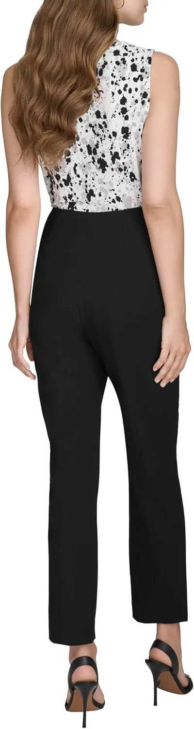 Halston Women's Slim Leg Woven High Waisted Pant