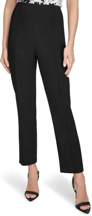 Halston Women's Slim Leg Woven High Waisted Pant