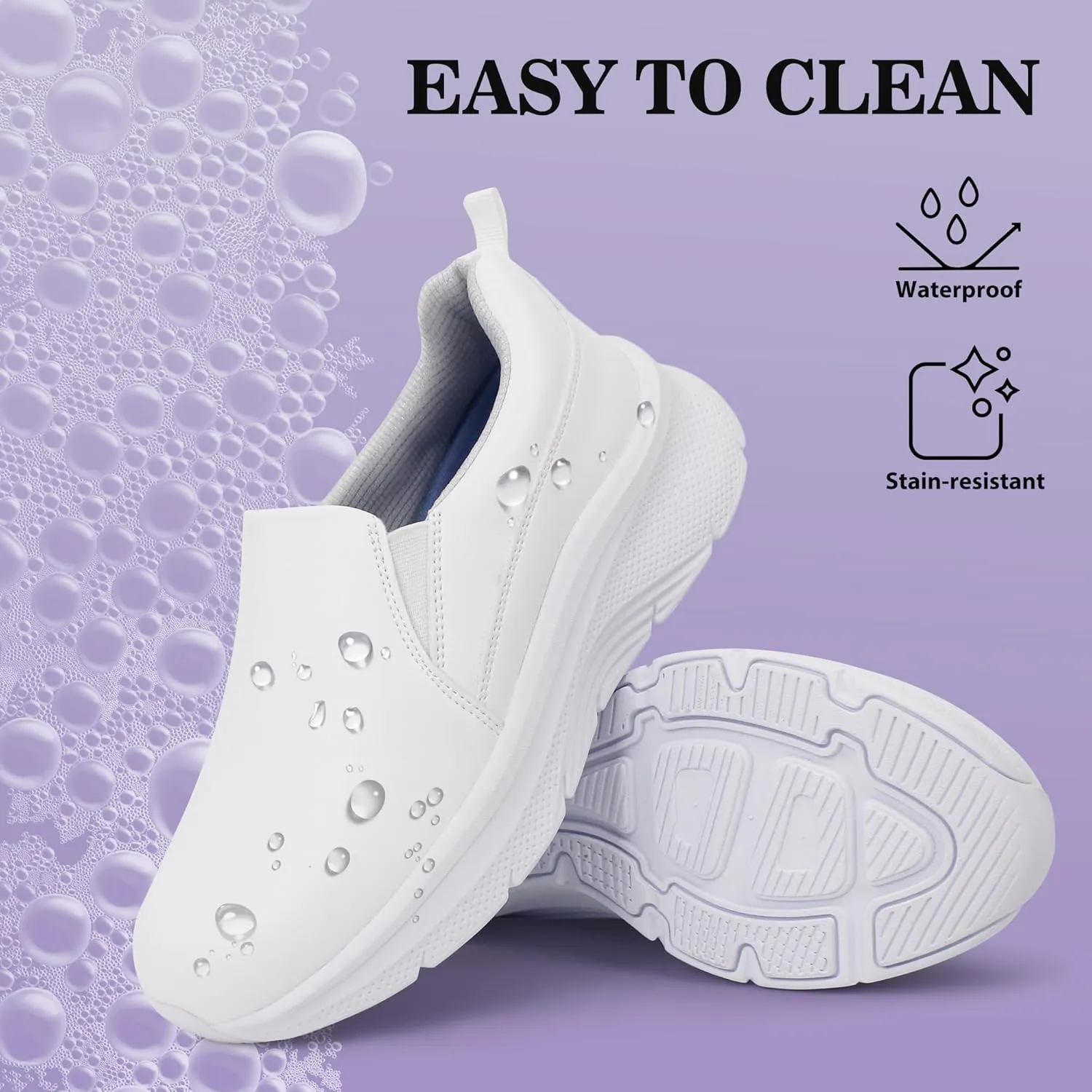 Hawkwell Women's Slip On Arch Support Lightweight Slip Resistant Comfortable Nurse Shoes