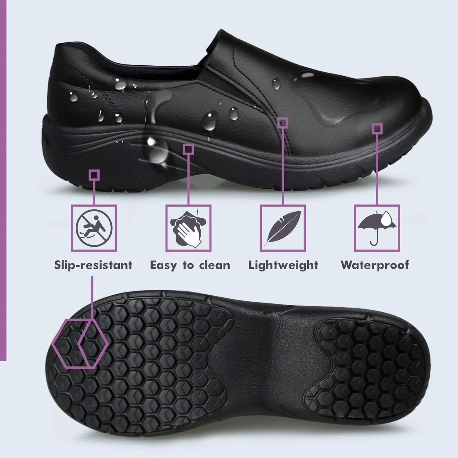 Hawkwell Women's Slip On Lightweight Slip Resistant Comfort Nursing Shoes