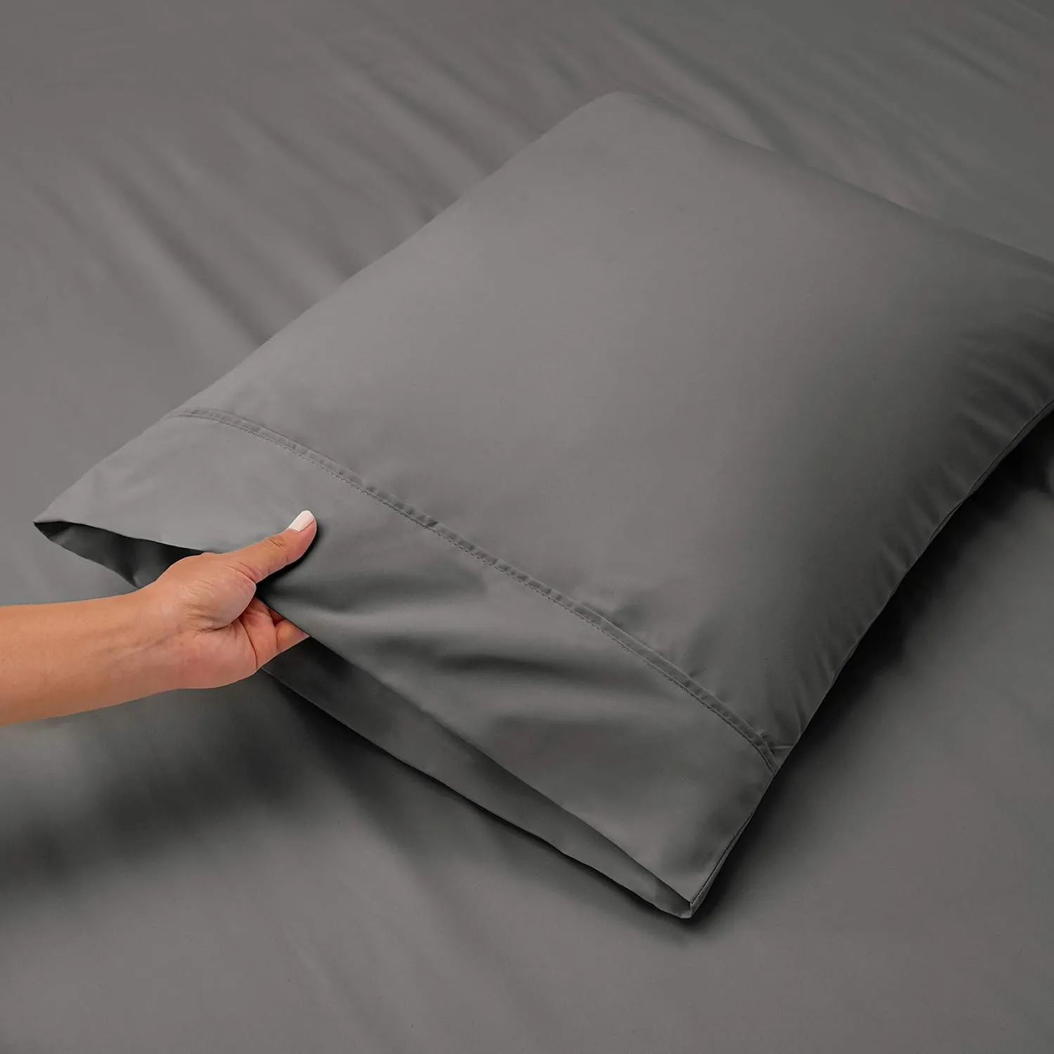 Hearth & Harbor Extra Deep Pocket King Size Sets - Fits Mattress 18-24 Inches Deep - Extra Deep Pocket Sheets - 6 Piece King Size - King - Grey Sheets