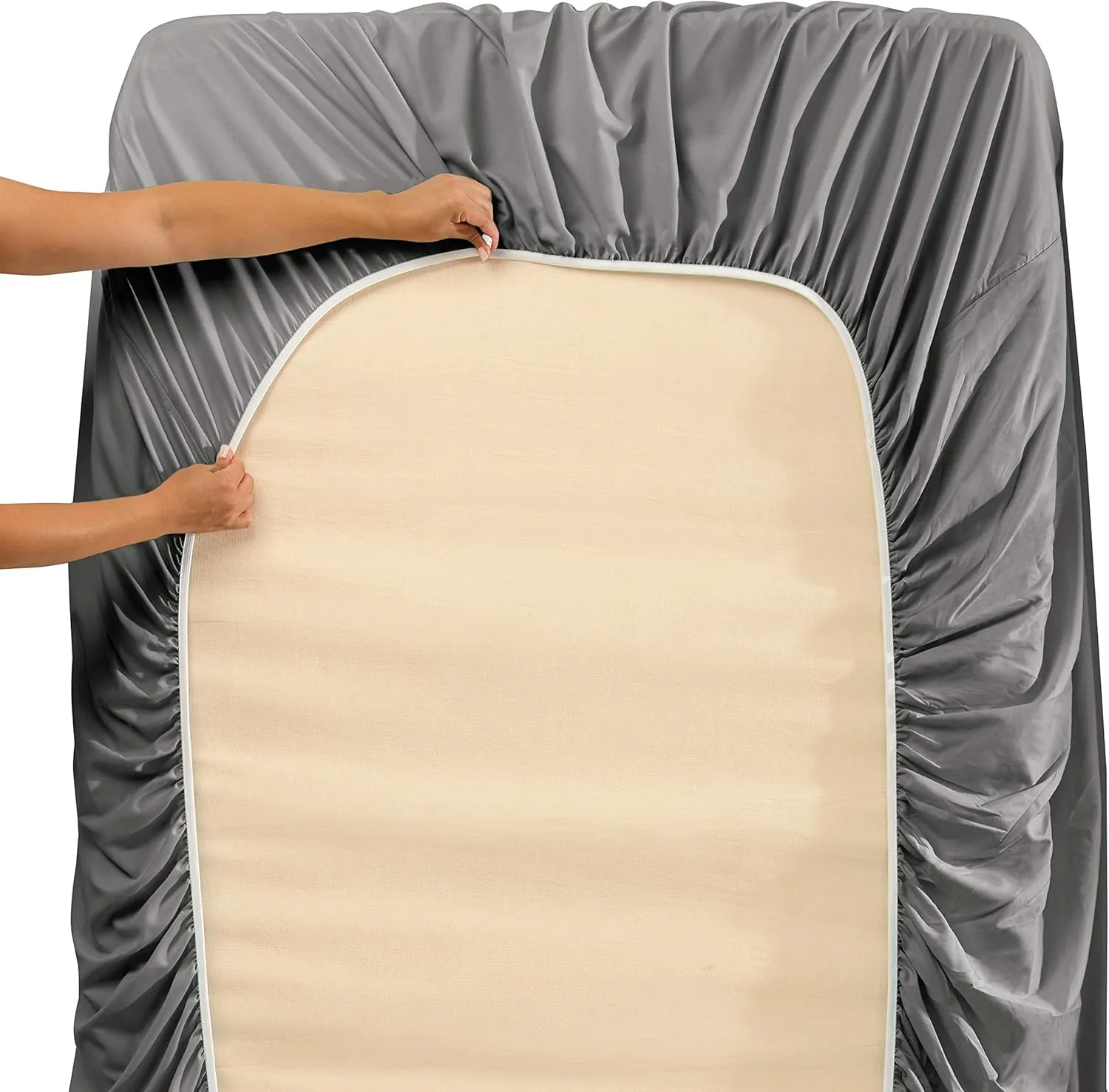 Hearth & Harbor Extra Deep Pocket King Size Sets - Fits Mattress 18-24 Inches Deep - Extra Deep Pocket Sheets - 6 Piece King Size - King - Grey Sheets