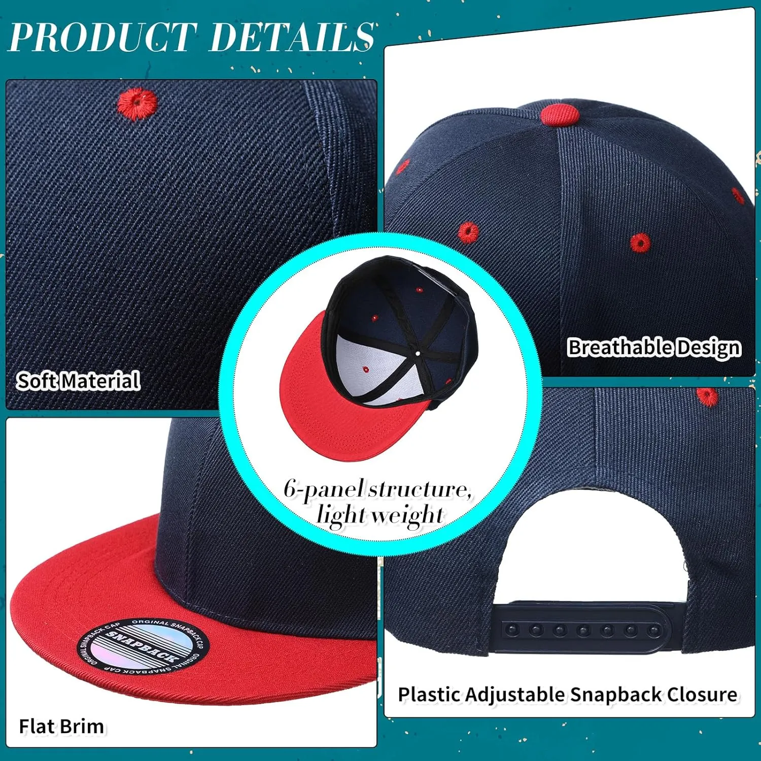 Hicarer 30 Pcs Hats for Men, Flat Cap Bulk Plain Flat Brim Baseball Caps