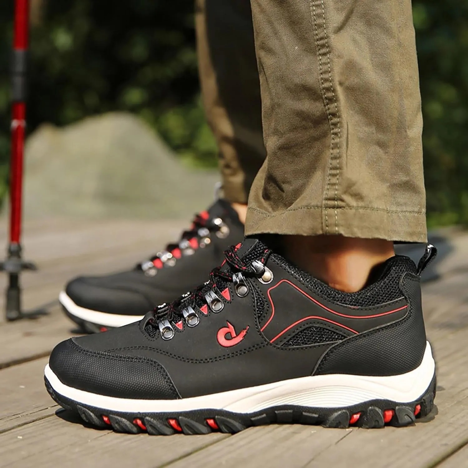 Hiking Shoes for Men Lightweight Non-Slip Running Boots Outdoor Trekking Sneakers Work Shoes Camping Climbing