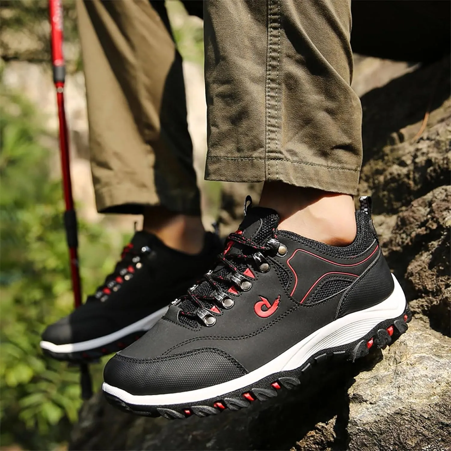 Hiking Shoes for Men Lightweight Non-Slip Running Boots Outdoor Trekking Sneakers Work Shoes Camping Climbing