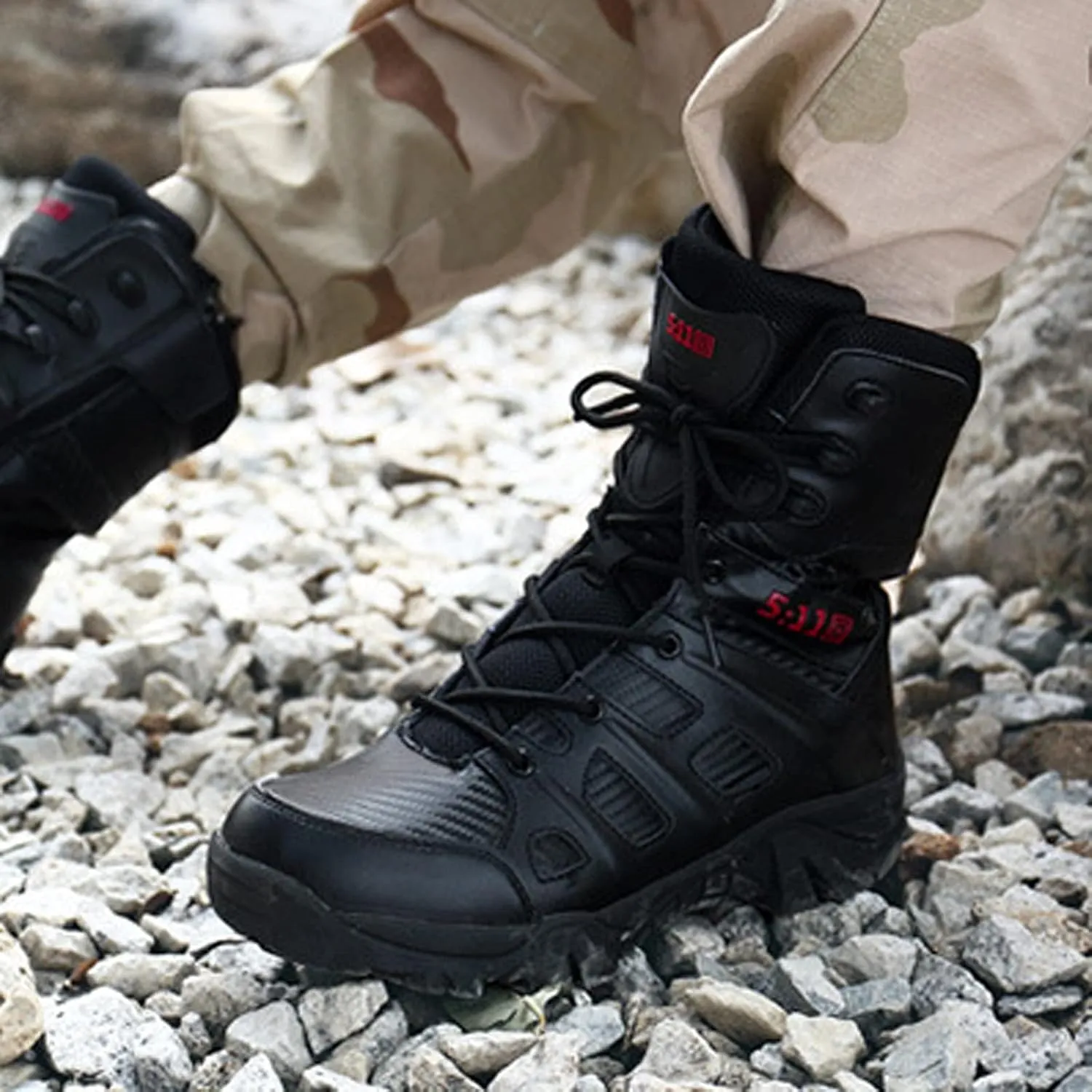 hongrenamz Walking Boots for Men Ankle High Waterproof Outdoor Hiking Trekking Climbing Shoes Lightweight Breathable Trail Boots