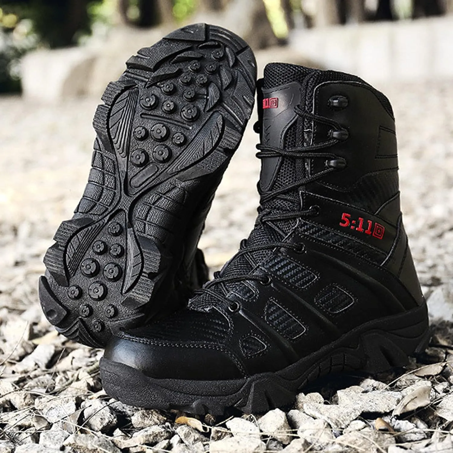 hongrenamz Walking Boots for Men Ankle High Waterproof Outdoor Hiking Trekking Climbing Shoes Lightweight Breathable Trail Boots