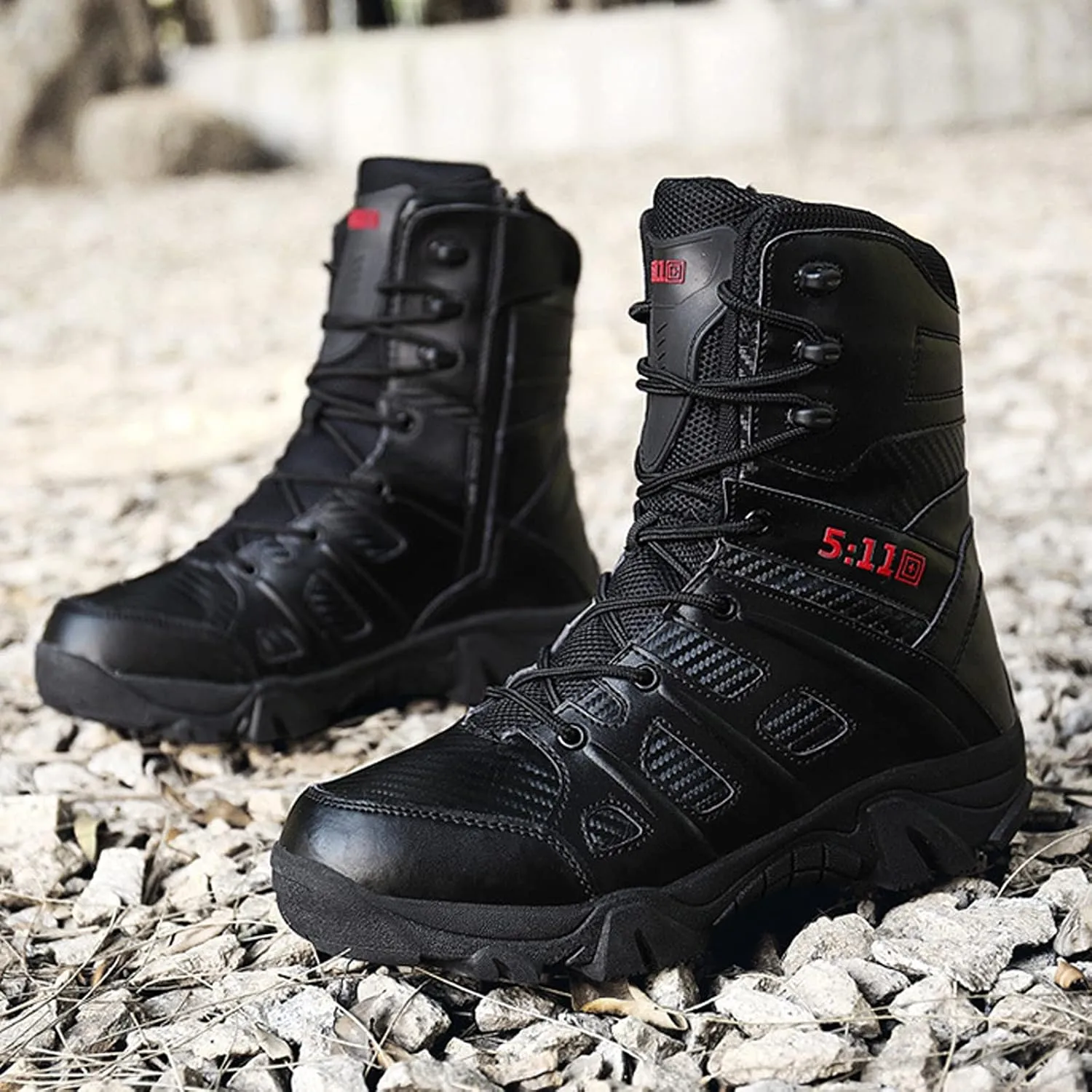 hongrenamz Walking Boots for Men Ankle High Waterproof Outdoor Hiking Trekking Climbing Shoes Lightweight Breathable Trail Boots