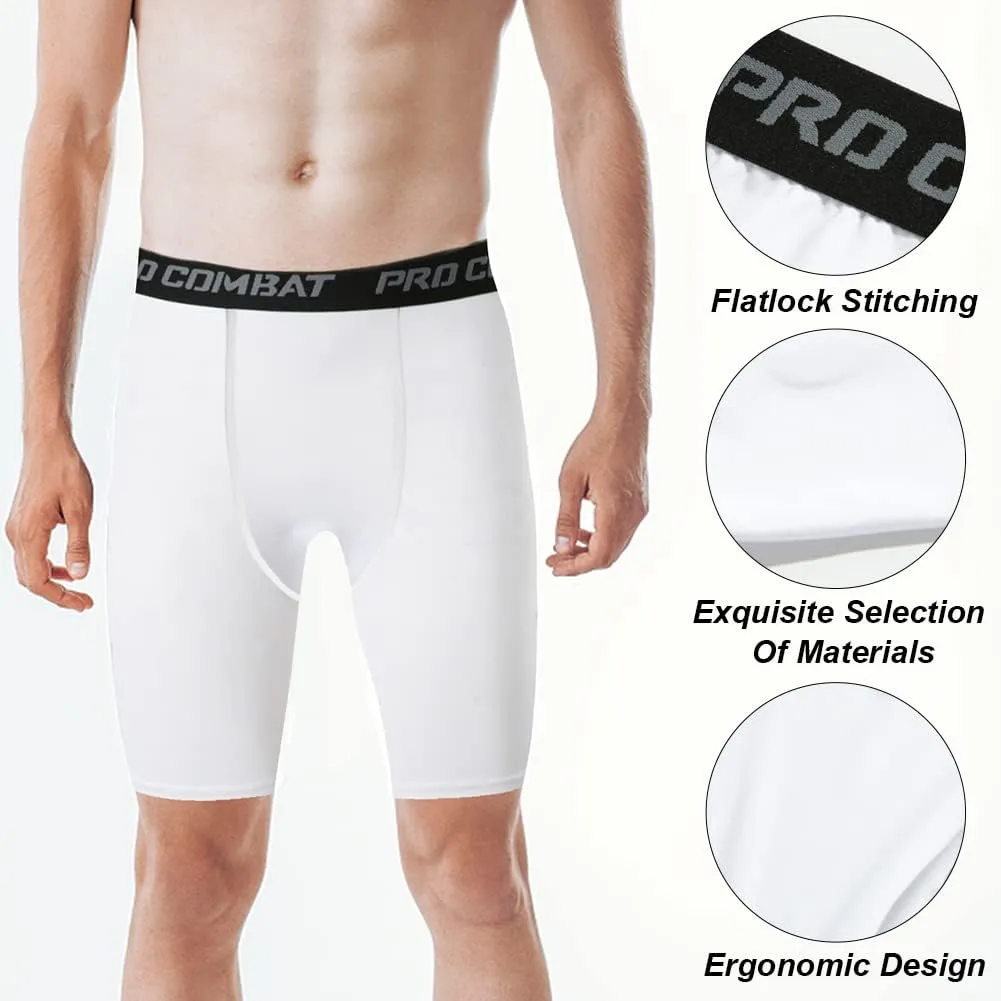 HYCOPROT Men’s Compression Shorts Spandex Sports Underwear Athletic Performance Baselayer Workout Running Active Tights