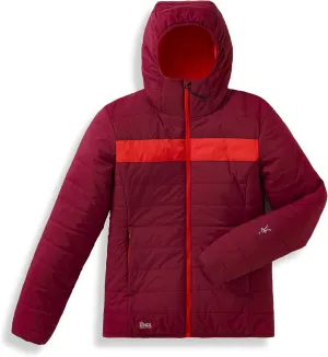IBEX Merino Wool Aire Women's Puffer Jacket | Insulated, Breathable & Lightweight Hooded Jacket | Hoodies Ideal for Hiking, Running, Camping & Travel Medium Bloodstone