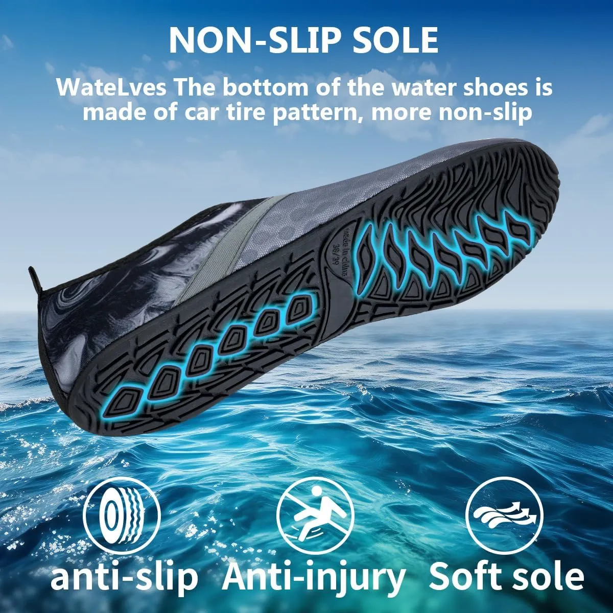 IceUnicorn Water Shoes Men Women Beach Swim Aqua Barefoot Socks Pool Quick Dry Yoga