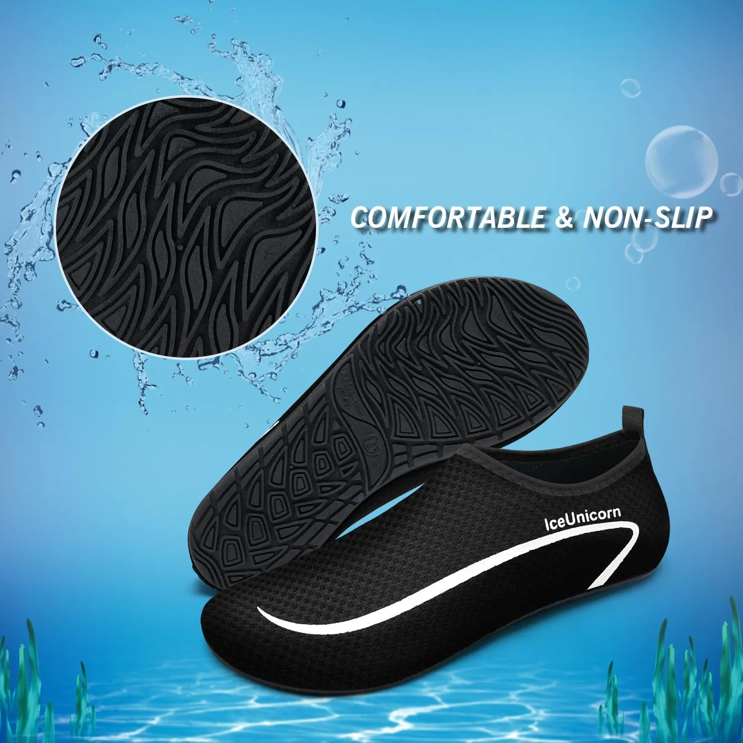IceUnicorn Water Shoes Men Women Beach Swim Aqua Barefoot Socks Pool Quick Dry Yoga