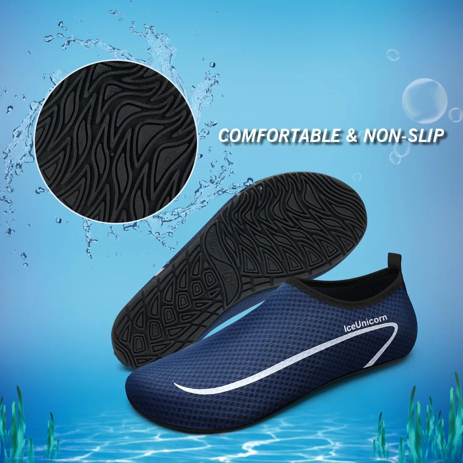 IceUnicorn Water Shoes Men Women Beach Swim Aqua Barefoot Socks Pool Quick Dry Yoga