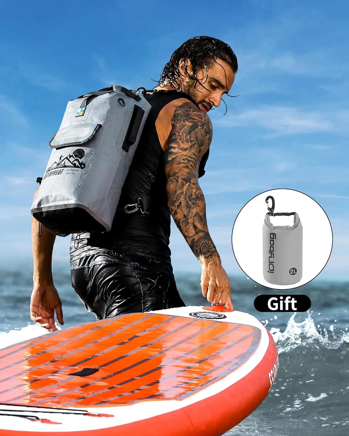 IDRYBAG Dry Bag Backpack Waterproof Floating 20L/30L/40L, Dry Bags Waterproof Backpack for Men, Dry Sack Waterproof Bag