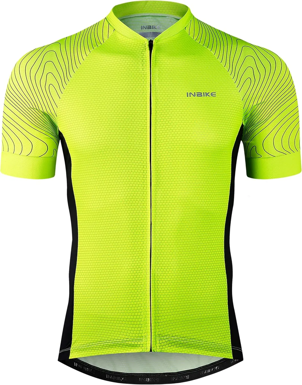 INBIKE Mens Cycling Jersey 3 Rear Pockets Moisture Wicking Short Sleeve Quick Dry Reflective Biking Shirts