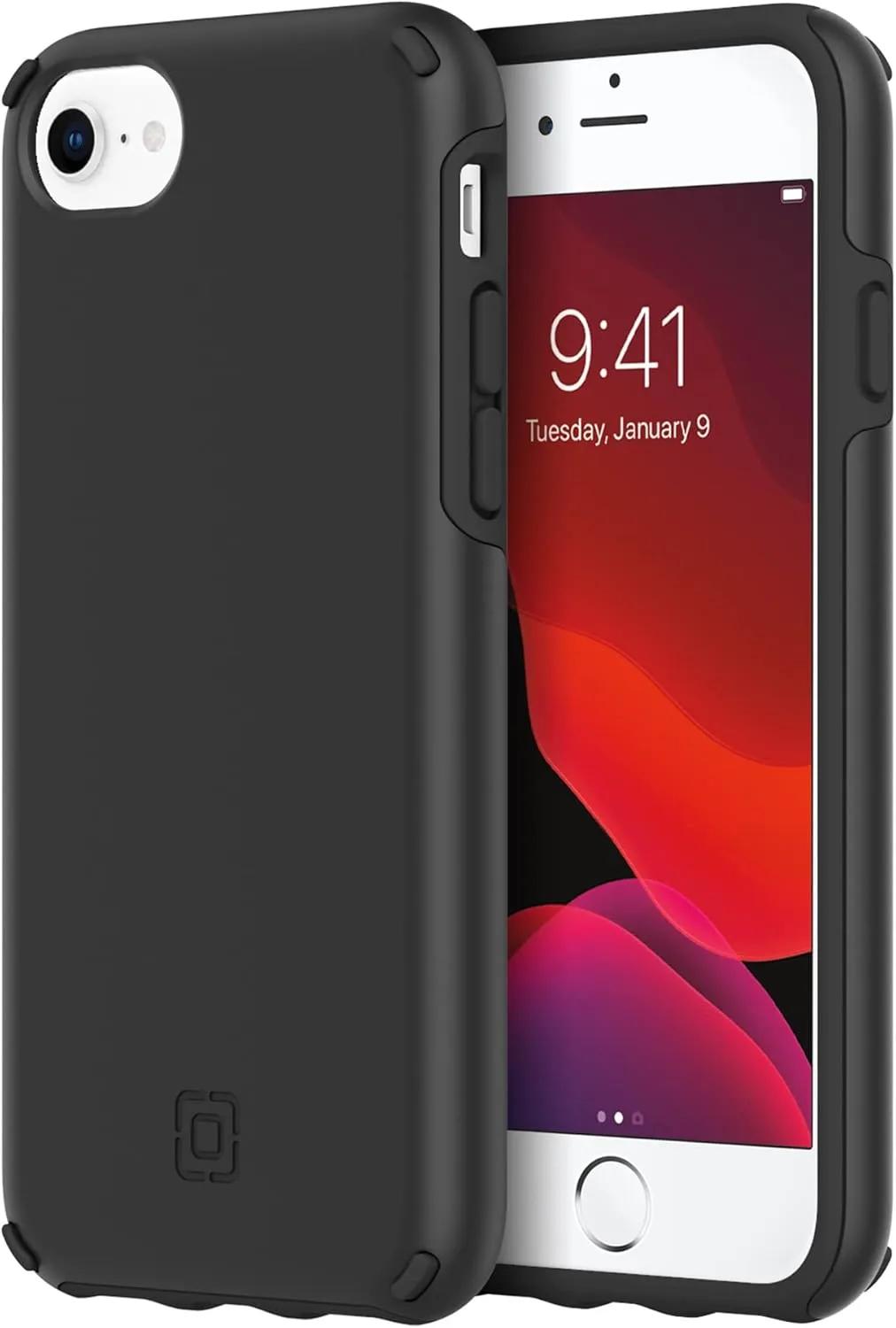 Incipio Duo Case for iPhone SE (2022/2020), 8, 7, 6, 6s – Dual-Layer Slim Protective Case with 12ft Drop Protection, Scratch-Resistant Finish, Wireless Charging Compatible - Black