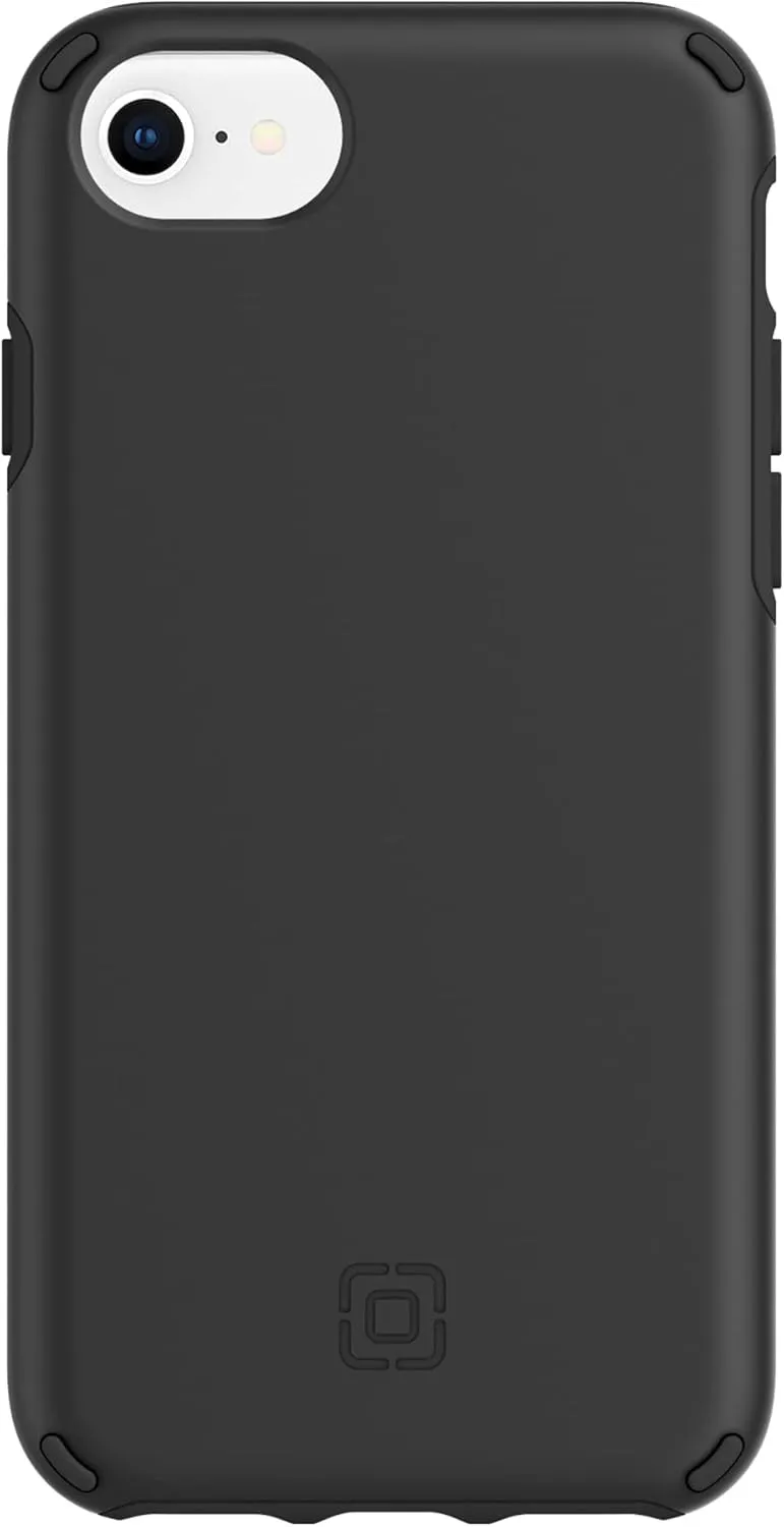 Incipio Duo Case for iPhone SE (2022/2020), 8, 7, 6, 6s – Dual-Layer Slim Protective Case with 12ft Drop Protection, Scratch-Resistant Finish, Wireless Charging Compatible - Black