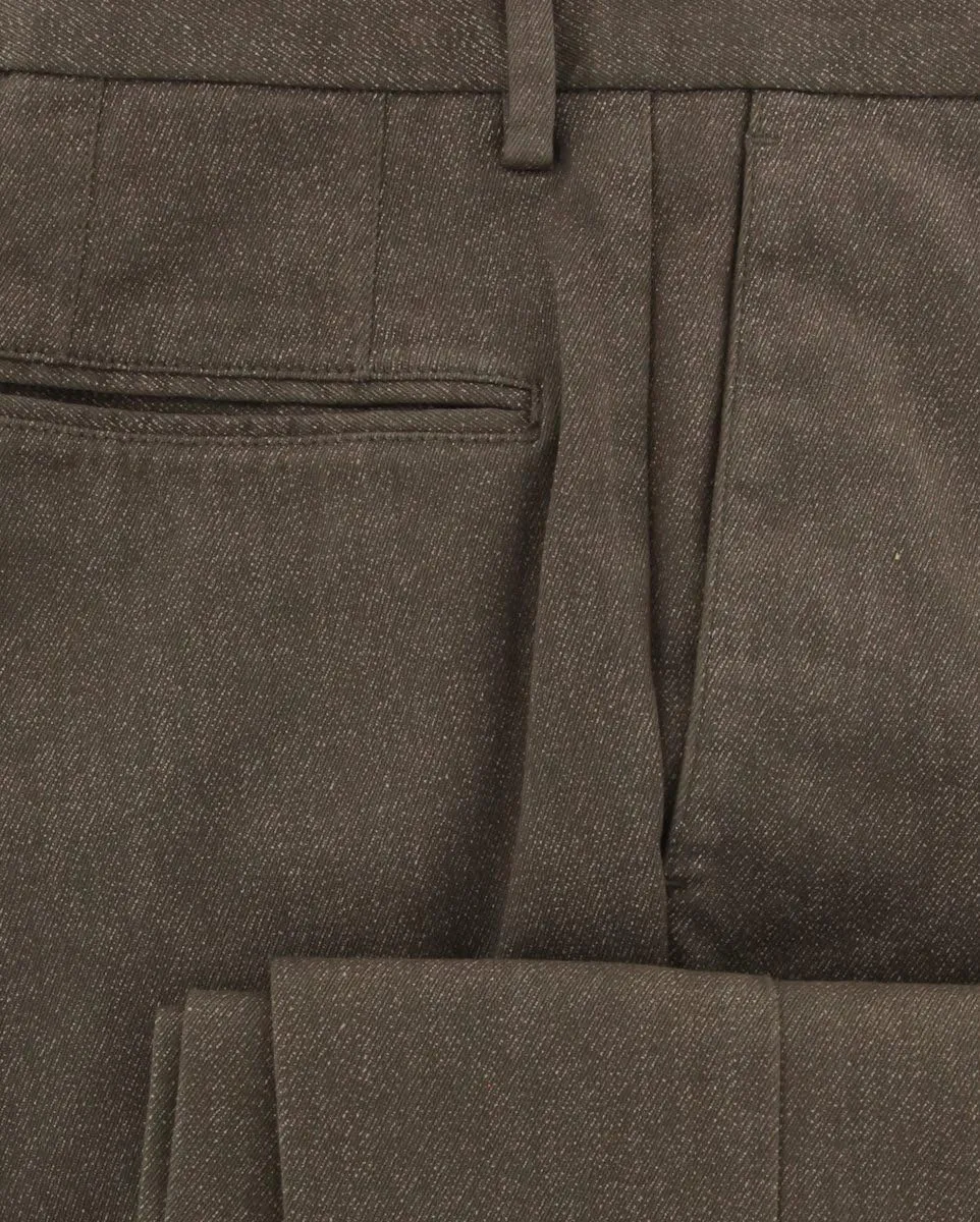 Incotex Caramel Brown Melange Pants - Slim