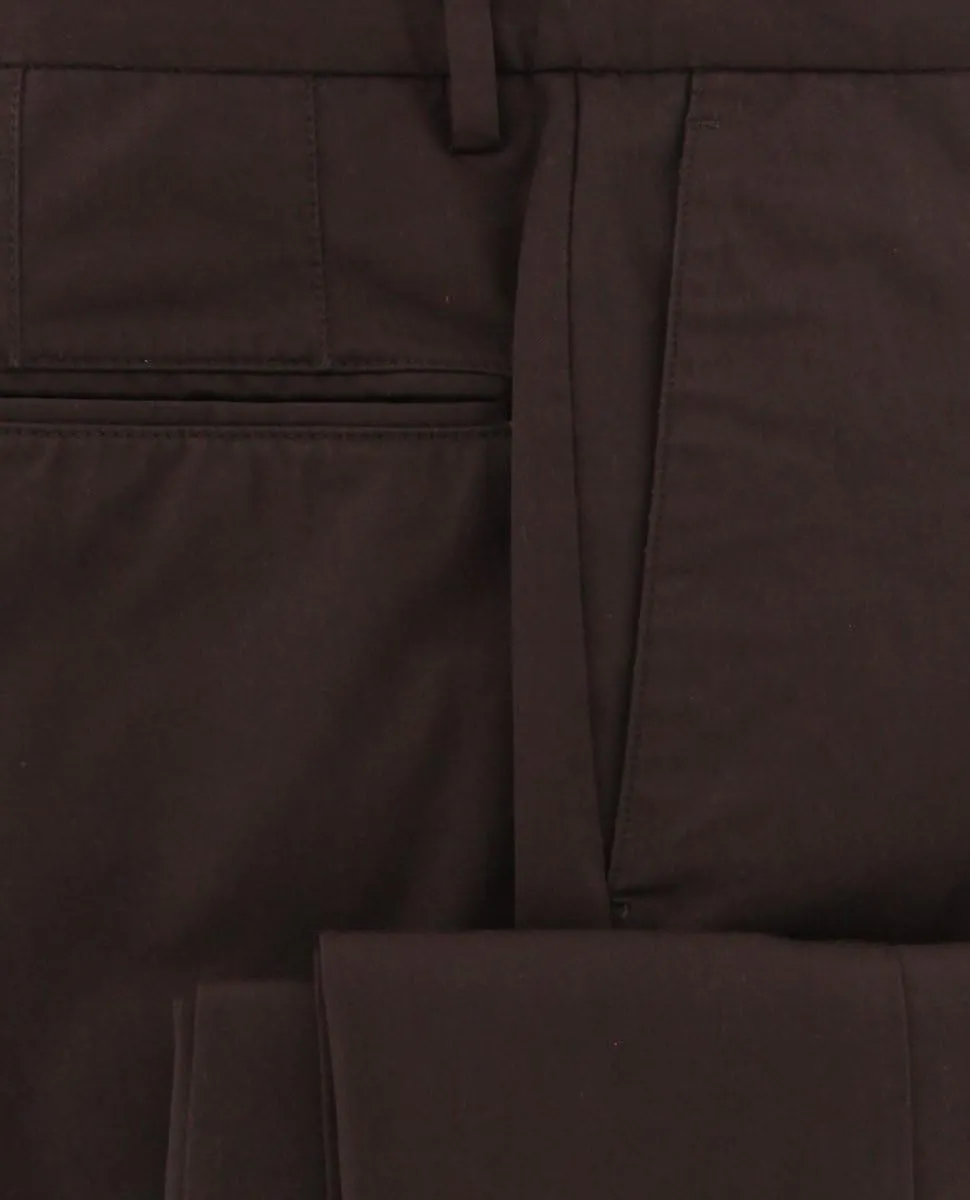Incotex Caramel Brown Solid Pants - Slim