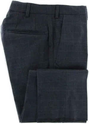 Incotex Charcoal Gray Check Cotton Blend Pants - Slim