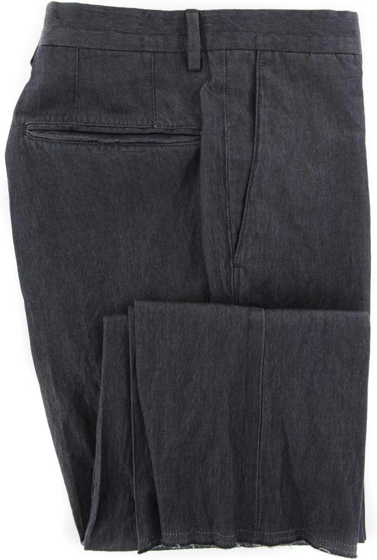 Incotex Charcoal Gray Solid Pants - Slim