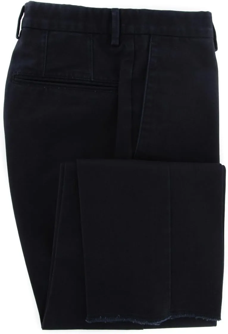 Incotex Midnight Navy Blue Solid Pants - Slim