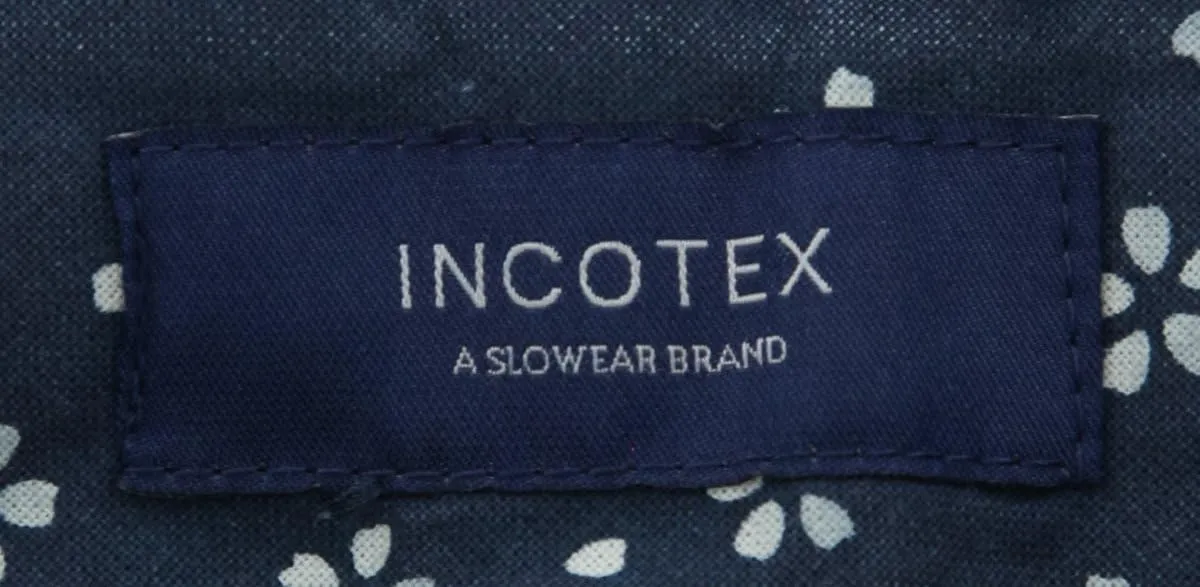 Incotex Midnight Navy Blue Solid Pants - Slim