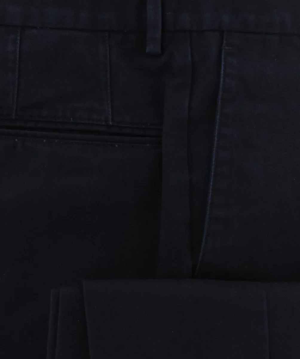 Incotex Midnight Navy Blue Solid Pants - Slim