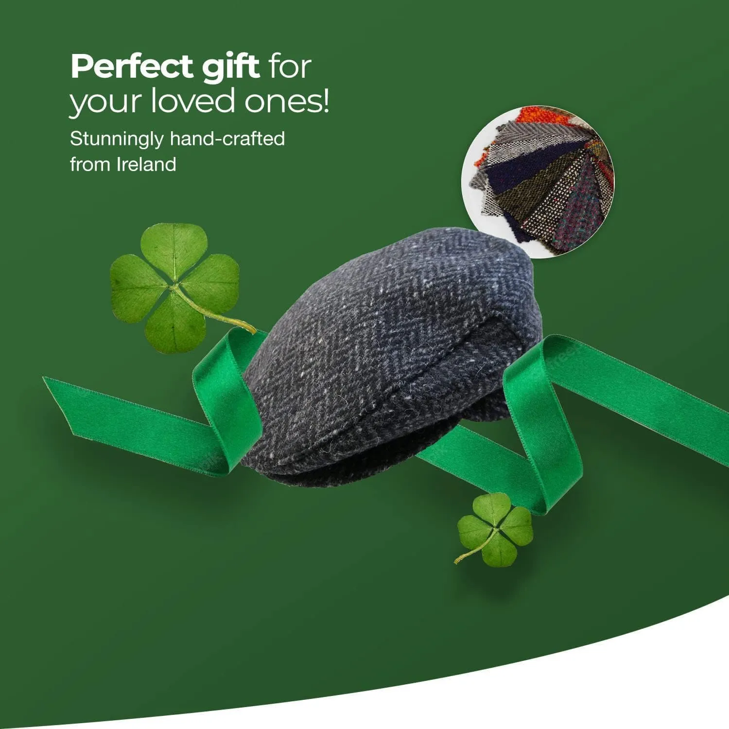 Irish Touring Cap Made in Ireland Fitted Slim Fit Genuine Tweed