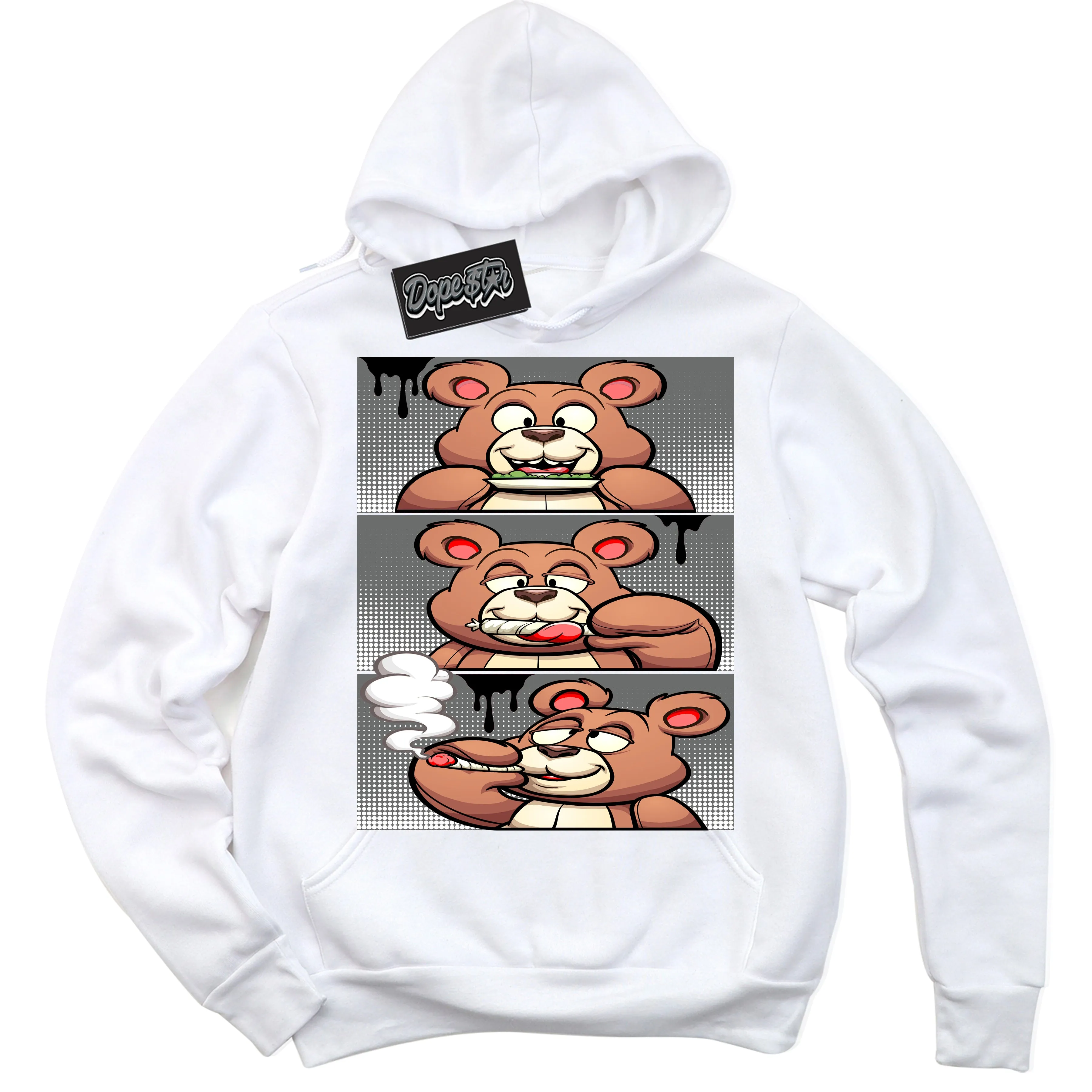 Iron Grey 1s Sneaker Hoodie Roll It Lick It Smoke It Bear Graphic
