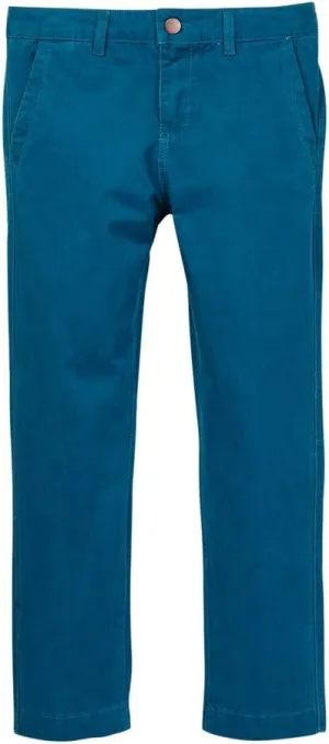 Isaac Mizrahi Boy's Slim Fit Flat Front Adjustable Waist Cotton Pant - Colors