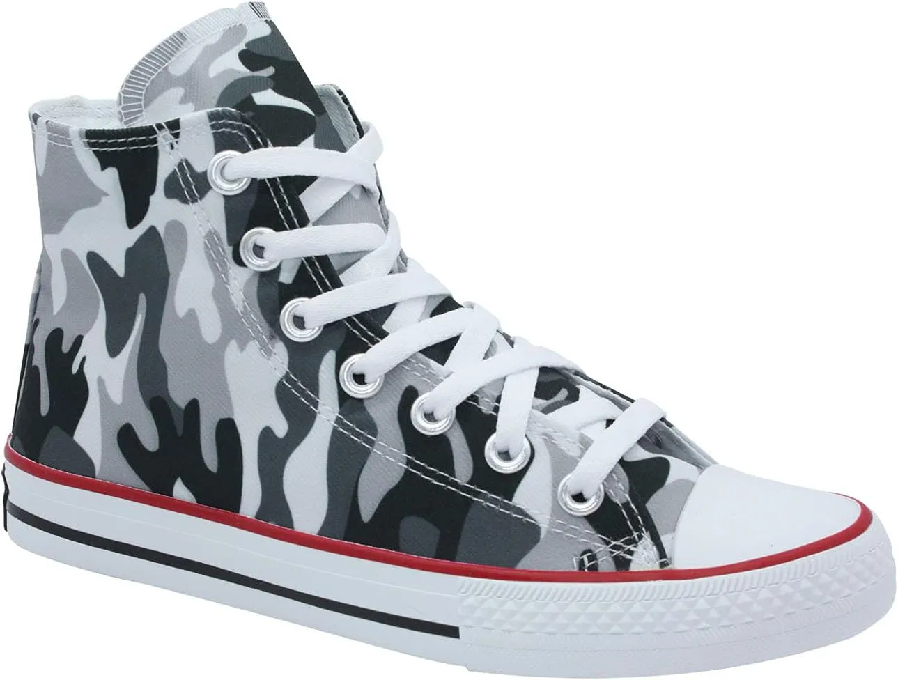 Ish Original Official Women Camouflage Grey Casual High Top Rubber Sole Canvas Sneakers Shoes