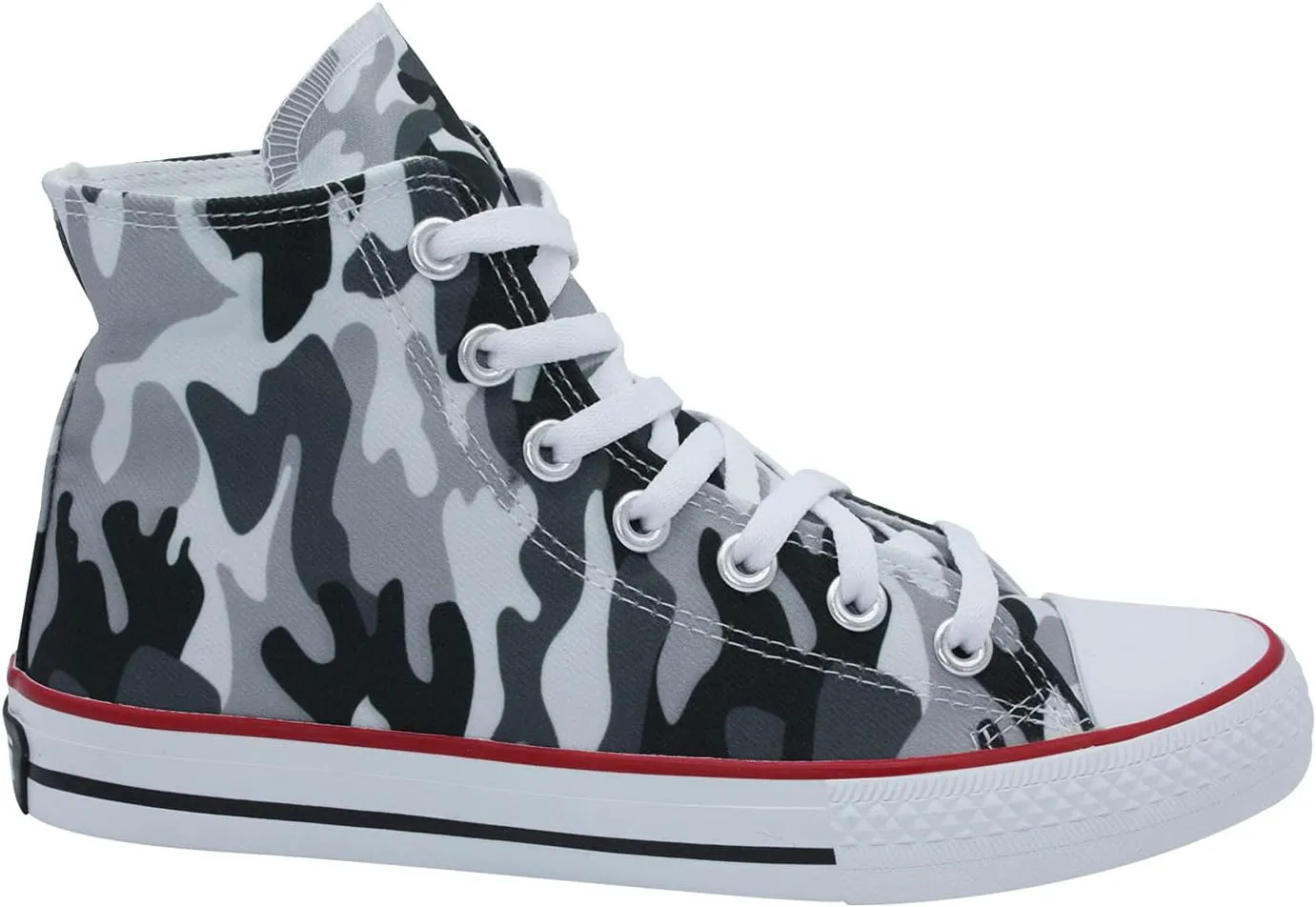 Ish Original Official Women Camouflage Grey Casual High Top Rubber Sole Canvas Sneakers Shoes