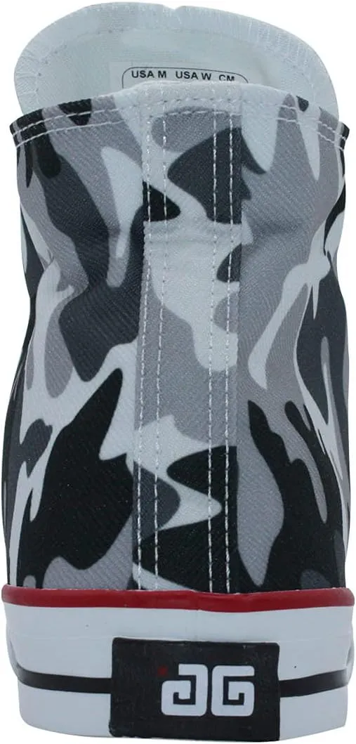Ish Original Official Women Camouflage Grey Casual High Top Rubber Sole Canvas Sneakers Shoes