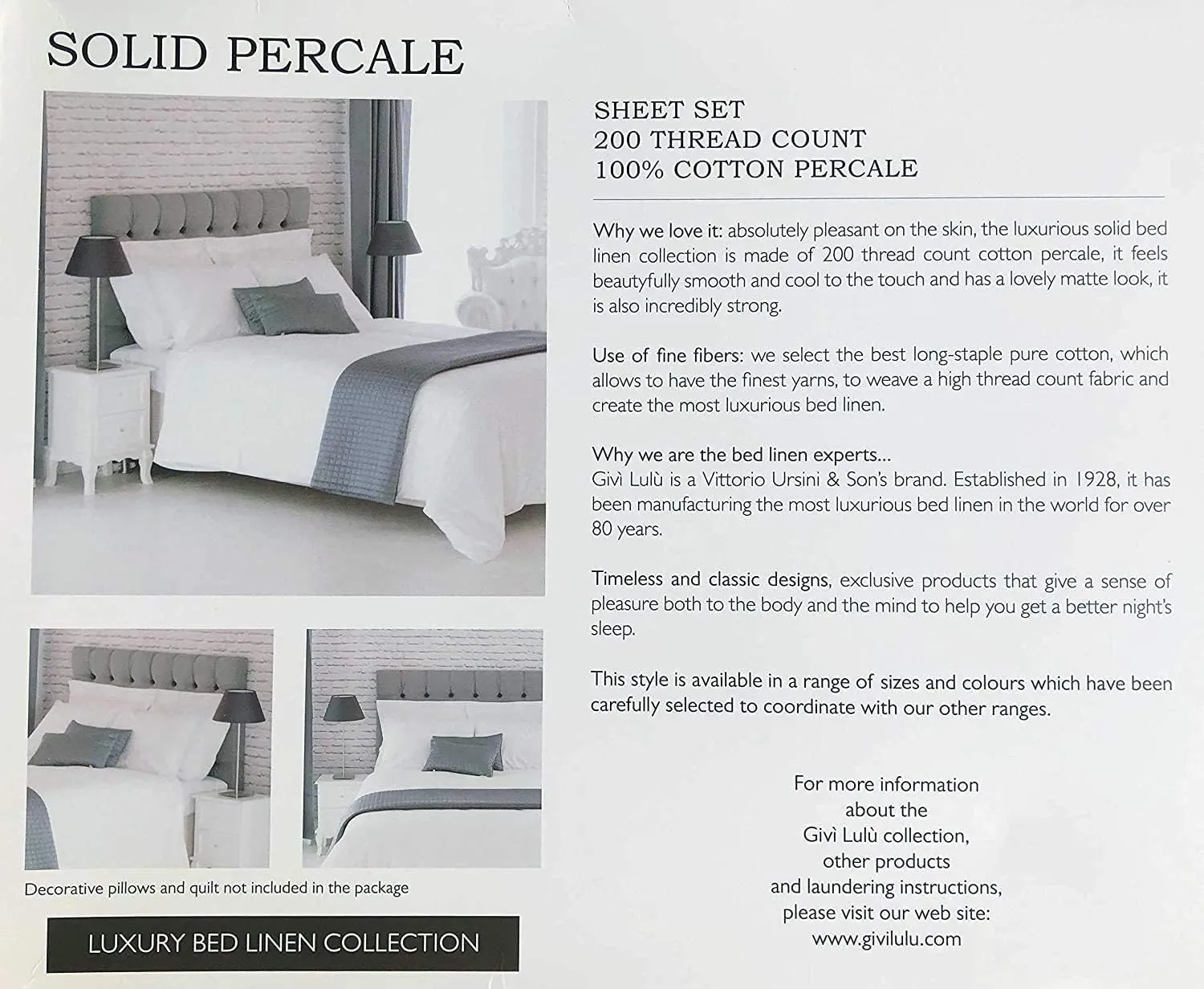 Italy 4pc Sheet Set Solid White with Multiple Patterns 100% Cotton Percale Luxury 200 Thread Count TC (Solid Pon Pon, Queen (U.S. Standard))