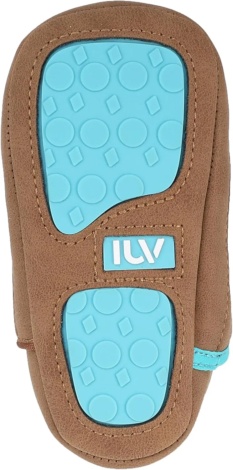 IUV Baby Boy Cowboy Boots Soft Bottom Infant Newborn Cowgirl Boots Non-Slip Booties Cozy Easy to Put on