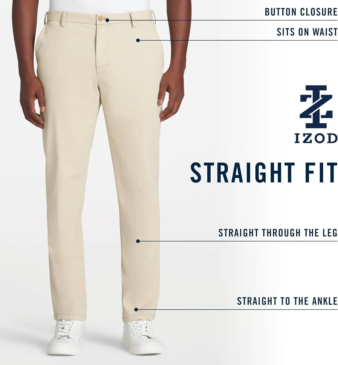 IZOD Men's Saltwater Stretch Flat Front Straight Fit Chino Pant