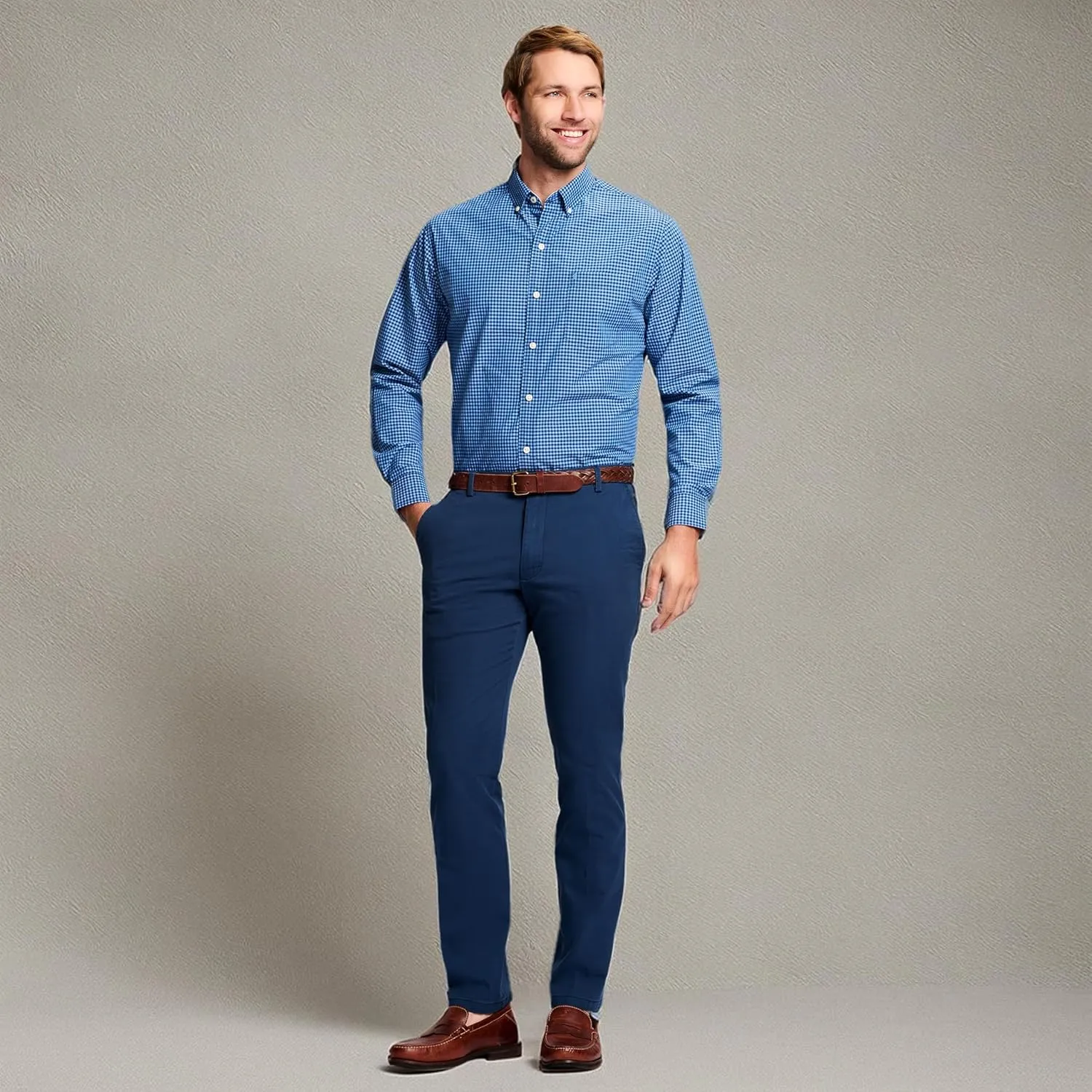 IZOD Men's Saltwater Stretch Flat Front Straight Fit Chino Pant