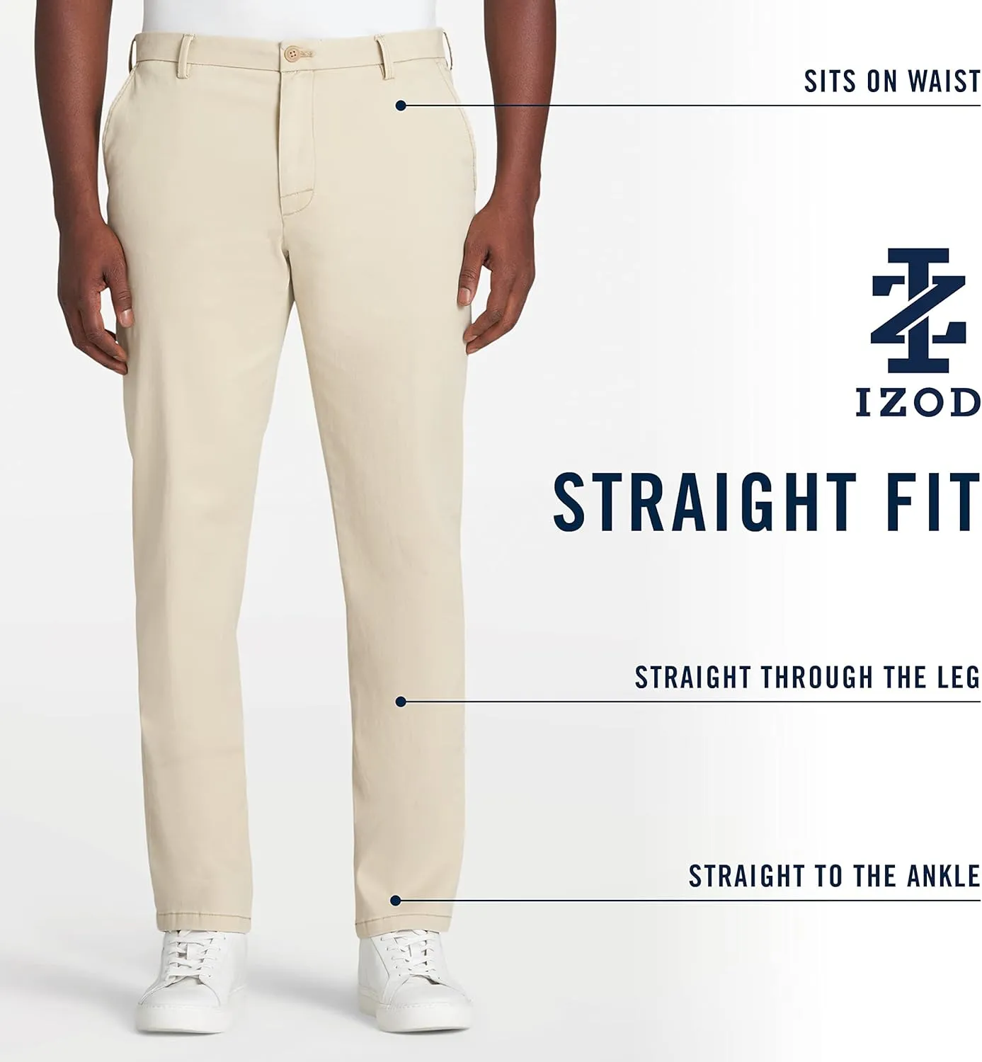 IZOD Men's Saltwater Stretch Flat Front Straight Fit Chino Pant