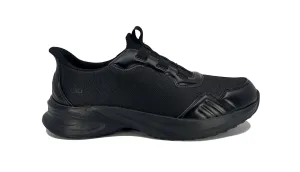 Jambu Men's Dash Easy-Wear Slip-On, Soft Knit and Nubuck Construction, Removable Relax Foam Insoles, Comfort Rocker Bottom, Black/Black, 10.5