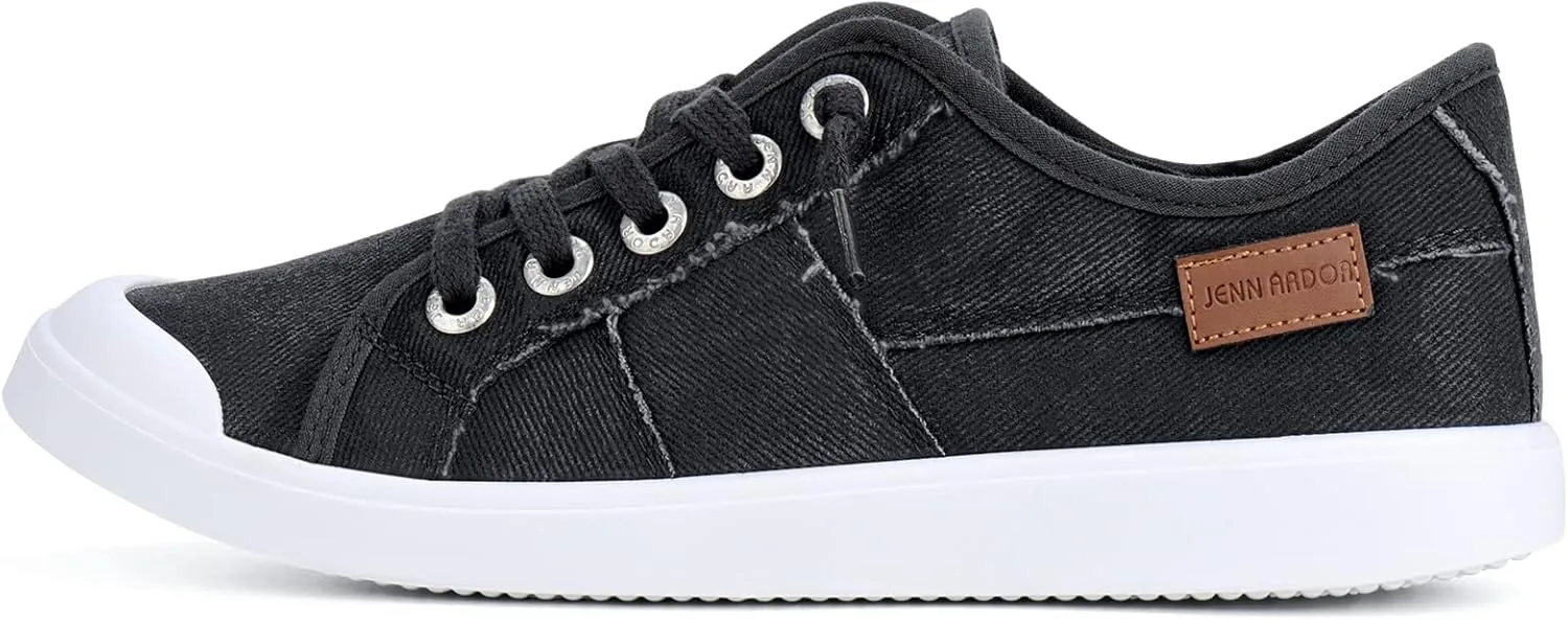 JENN ARDOR Women's Canvas Sneaker Slip-ons Loafers Shoes for Womens Fashion Casual Canvas Round Toe Soft Comfortable Walking Flats