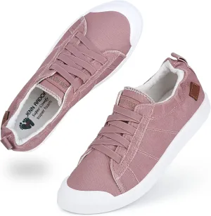 JENN ARDOR Women's Canvas Sneaker Slip-ons Loafers Shoes for Womens Fashion Casual Canvas Round Toe Soft Comfortable Walking Flats