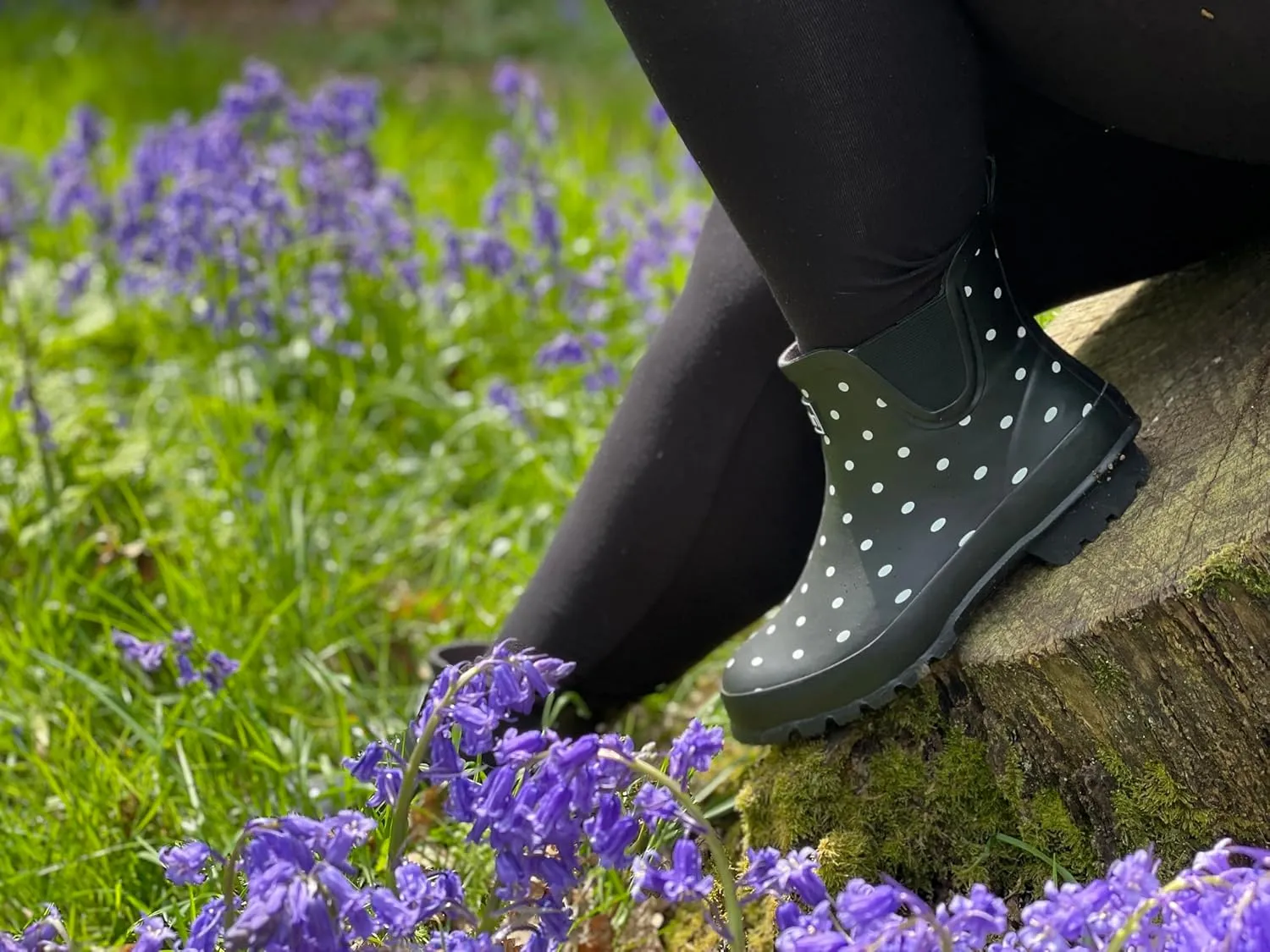 Jileon Womens Ankle Height Waterproof Rubber Rain Boots - Designed For Wide Feet & Wide Calves - Easy to Slip on and Off