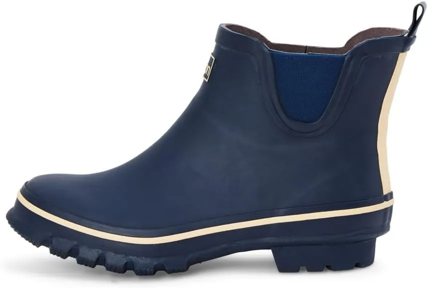 Jileon Womens Ankle Height Waterproof Rubber Rain Boots - Designed For Wide Feet & Wide Calves - Easy to Slip on and Off