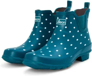 Jileon Womens Ankle Height Waterproof Rubber Rain Boots - Designed For Wide Feet & Wide Calves - Easy to Slip on and Off